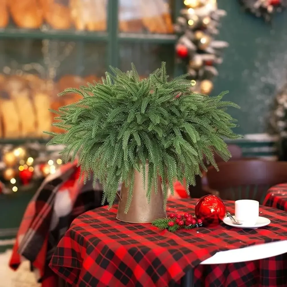 8 Pcs Christmas Norfolk Pine Branches, 19.7